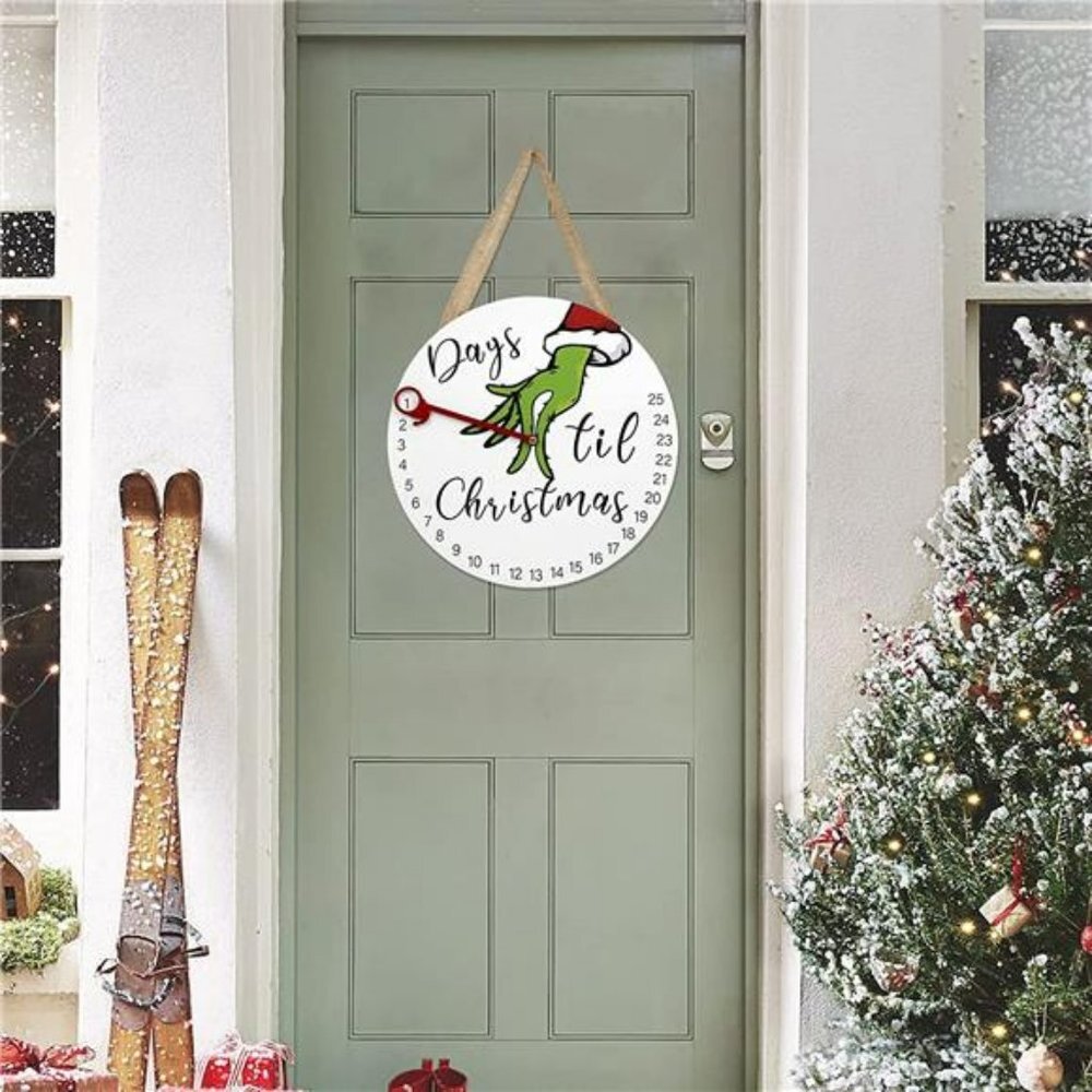 12'' Wooden Christmas Wreath with Easel for Door Wall Mantel Decor - Picture 5 of 6